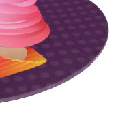 Planche À Découper Petit gâteau rose de partie de vanille (Coin)