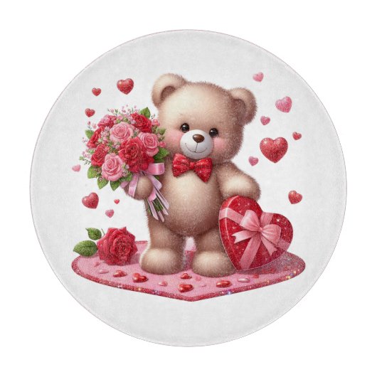 Planche À Découper Petit ours en peluche de la Saint-Valentin (Devant)