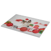 Planche À Découper Petit Papillon Chien Noël Santa Hat (Coin)