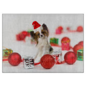 Planche À Découper Petit Papillon Chien Noël Santa Hat (Devant)