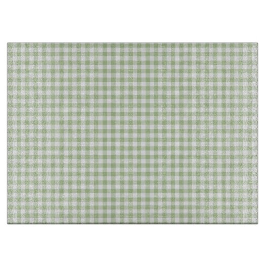 Planche À Découper Petit Sage et Gingham Blanc (Devant)