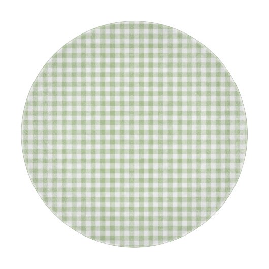 Planche À Découper Petit Sage et Gingham Blanc (Devant)