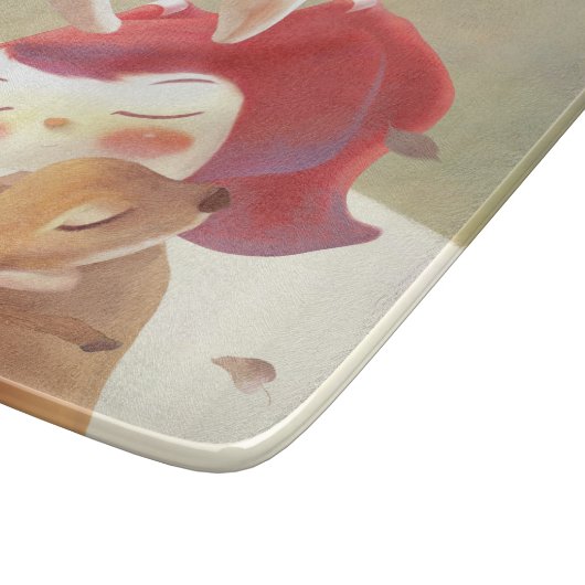 Planche À Découper Petite fille qui serre des cerfs (Coin)