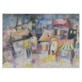 Planche À Découper Petite ville la nuit (Devant)