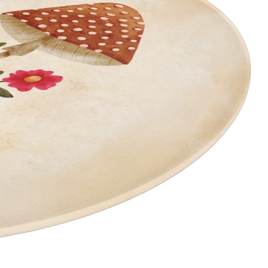 Planche À Découper Petits Hérisson mignons aux champignons et aux fle (Coin)