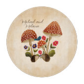 Planche À Découper Petits Hérisson mignons aux champignons et aux fle (Devant)