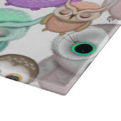 Planche À Découper Petits hiboux mignons aux couleurs pastel (Coin)
