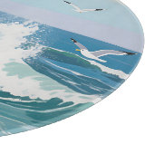 Planche À Découper Phare côtier Vagues océaniques Mouettes (Coin)