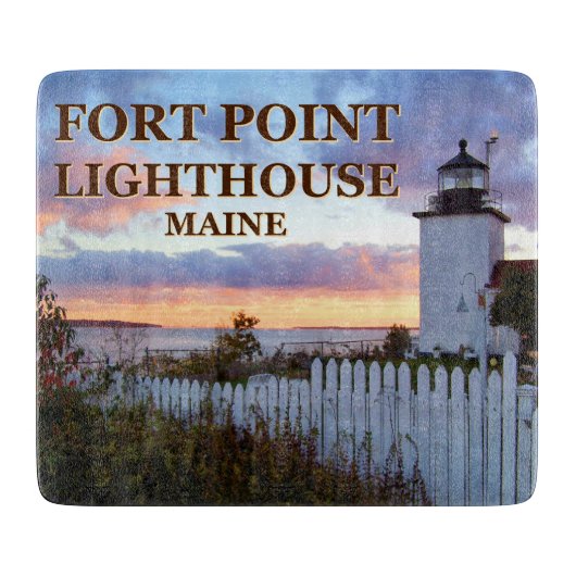 Planche À Découper Phare de Fort Point, Maine Cutting Board (Devant)