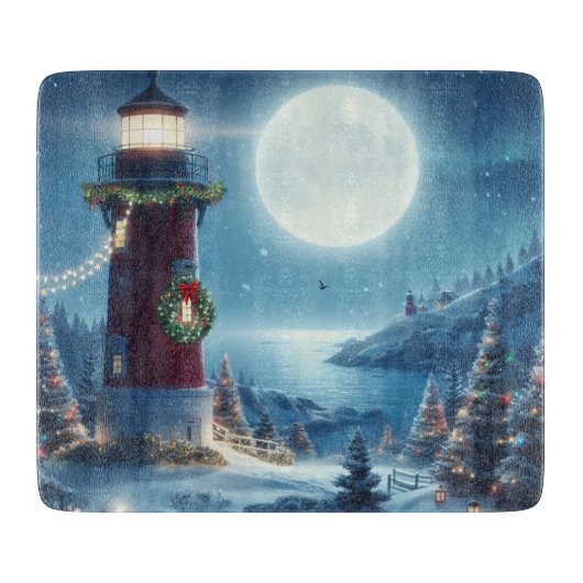 Planche À Découper Phare de Noël nautique (Devant)