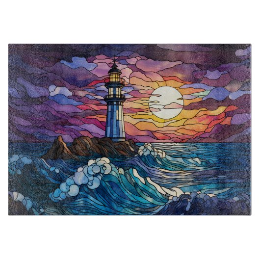 Planche À Découper Phare en verre coloré (Devant)