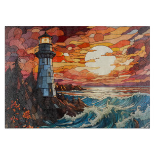 Planche À Découper Phare en verre coloré