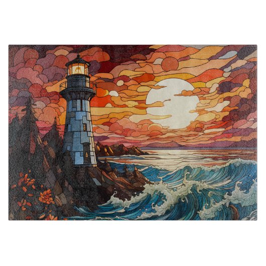 Planche À Découper Phare en verre coloré (Devant)