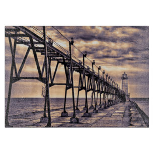 Planche À Découper phare et jetée de Grand Haven, Grand Haven