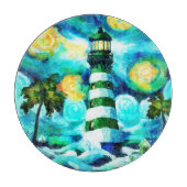 Planche À Découper Phare Tropical & Palm Trees Impressionniste (Devant)