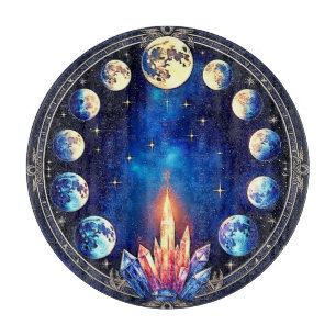 Planche À Découper Phases de Lune Cristal Cosmos