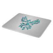 Planche À Découper Phoenix bleu turquoise se lève sur l'argent (Coin)