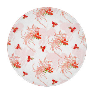 Planche À Découper Phoenix Oiseau Et Phoenix Fleur Motif Sans Faille