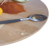 Planche À Découper photo amusante de la préparation de légumes hachés (Coin)