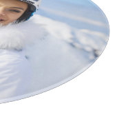 Planche À Découper Photo de famille de texte courbe noir et blanc (Coin)