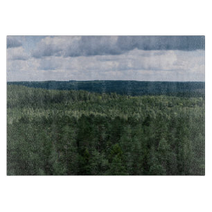 Planche À Découper Photo de paysage forestier aérien au-dessus des ar