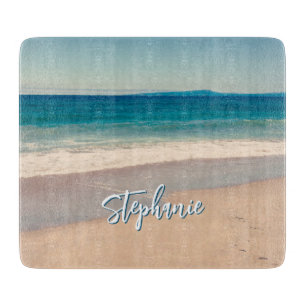 Planche À Découper Photo de plage personnalisée Océan Bleu Scénique