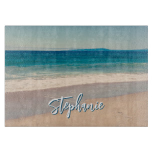 Planche À Découper Photo de plage personnalisée Océan Bleu Scénique