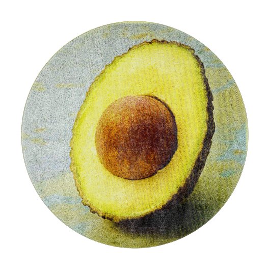 Planche À Découper Photo "Half Avocado" Cute. Commandez dès maintenan (Devant)