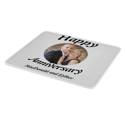 Planche À Découper Photo personnalisée du Joyeux anniversaire moderne (Coin)