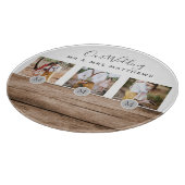 Planche À Découper Photo Rustic Collage Monogram NEWLYWEDS WEDDING (Coin)