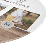 Planche À Découper Photo Rustic Collage Monogram NEWLYWEDS WEDDING (Coin)