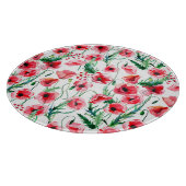 Planche À Découper Photos rouges : aquarelle illustration florale (Coin)