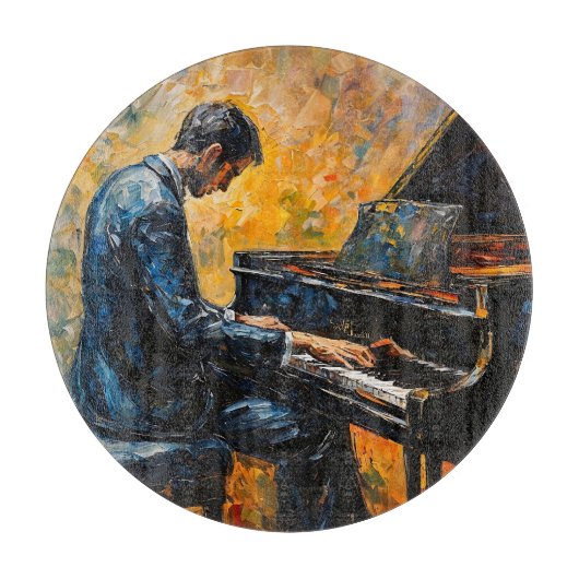 Planche À Découper Piano Player - Peinture à l'huile (Devant)