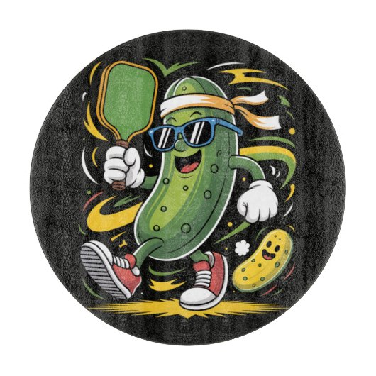 Planche À Découper Pickle Jouant au Pickleball (Devant)