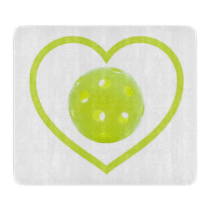 Planche À Découper pickleball amour boule de cornichon jaune
