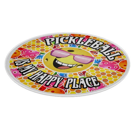 Planche À Découper Pickleball Kitchen My Happy Place Funny mignonne (Coin)