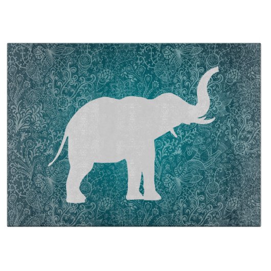 Planche À Découper Pictogramme de dessins d'éléphant (Devant)