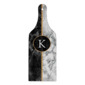 Planche À Découper Pierre noire et Marbre blanc - Ajouter une lettre  (Devant)