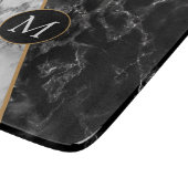 Planche À Découper Pierre noire et Marbre blanc - Votre lettre / âge  (Coin)