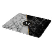 Planche À Découper Pierre noire et Marbre blanc - Votre lettre / âge  (Coin)