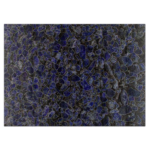 Planche À Découper Pierres bleu saphir avec brillance (Devant)