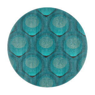 Planche À Découper Pierres Peacock Stylisées Carrelage bleu