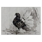 Planche À Découper Pigeon à queue indienne Eyeliner Poule (Devant)