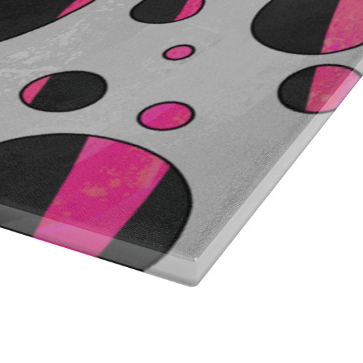 Planche À Découper Piloka Dot Zebra noir et rose chaud (Coin)