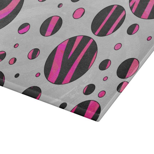 Planche À Découper Piloka Dot Zebra noir et rose chaud (Coin)