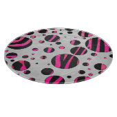 Planche À Découper Piloka Dot Zebra noir et rose chaud (Coin)