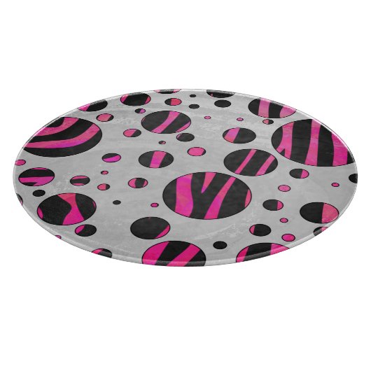 Planche À Découper Piloka Dot Zebra noir et rose chaud (Coin)