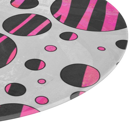 Planche À Découper Piloka Dot Zebra noir et rose chaud (Coin)