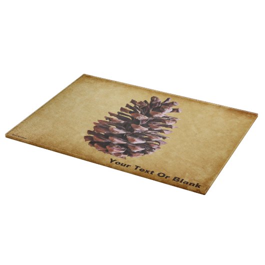 Planche À Découper Pine Cône Sur Papier Vintage (Coin)