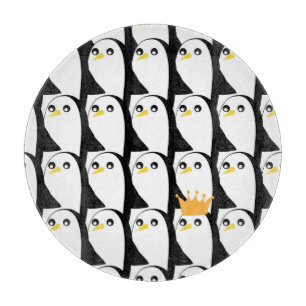 Planche À Découper Pingouin comique : noir blanc Vintage